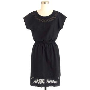 COPY - Jcrew - Mexican inspired embroidered linen dress in black, size 4 EUC